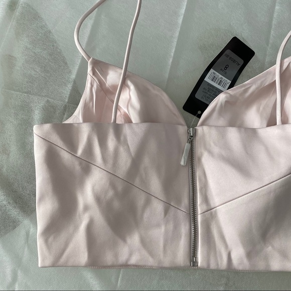 NWT Satin Blush Pink Bralet Crop Top Bra Small - Picture 11 of 14